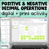 Positive and Negative Decimal Operations Digital and Print