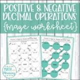 Positive and Negative Decimal Operations Maze Worksheet - 