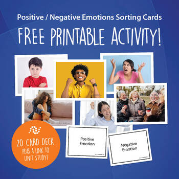 Preview of Positive & Negative Emotions/Sorting/SEL/Free Printable