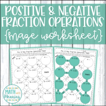 Preview of Positive and Negative Fraction Operations Maze Activity - Rational Numbers
