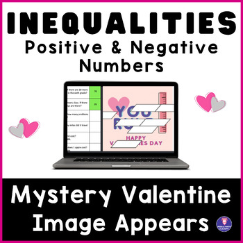 Preview of Positive & Negative Inequalities ❤️ VALENTINES DAY Math Mystery Digital Activity