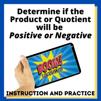 Preview of Positive , Negative Products and Quotients Boom Cards Order of Operations