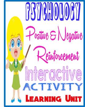 Preview of Psychology Positive & Negative Reinforcement Envelope Activity for Learning Unit