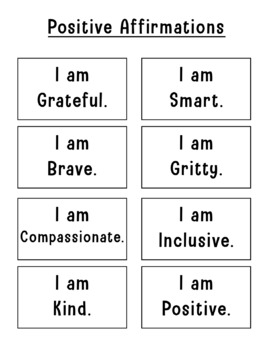 Preview of Positive Ninja Positive Affirmations