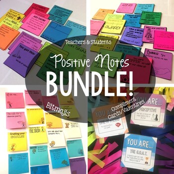 Positive Notes: Bundle, Notes from Teachers and Students, Bitmojis, Compliments