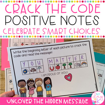 Preview of Positive Notes Crack the Code | Social Emotional Learning | Growth Mindset