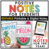 Positive Notes For Students For The Year - 74 EDITABLE Enc