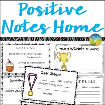 Preview of Positive Notes Home for Parents and Families