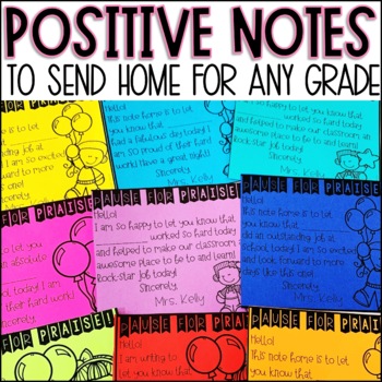 Preview of Positive Notes Home for Students