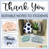 Editable Thank You Cards for Students from Teachers - End 