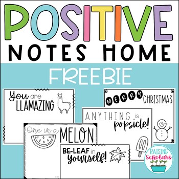 Preview of Positive Notes Home FREEBIE