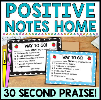 Preview of Positive Notes Home Parent Notes for Positive Behavior HappyMail