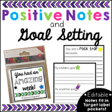 Positive Notes and Goal Setting (Target Label Pockets) Editable