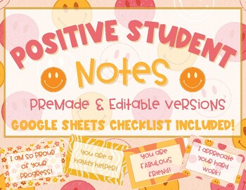 Preview of Positive Notes for Students | Editable | Family Communication