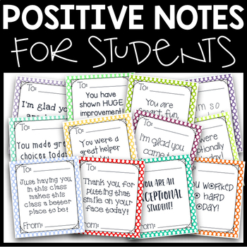 Positive Notes for Students FREEBIE by Third in Hollywood Teachers