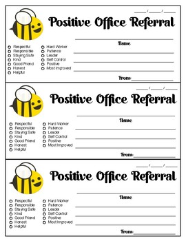 Positive Office Referral by Austin Neal Teachers Pay Teachers