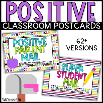 Preview of Positive Parent & Student Postcards | Printable Classroom Happy Mail