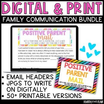 Preview of Positive Parent and Student Mail Bundle | Digital & Printable