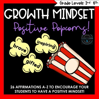 Preview of Positive Popcorns | Growth Mindset | Affirmations | Holiday Decorations