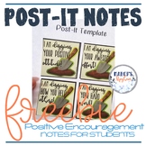 Positive Post It notes for Students FREEBIE