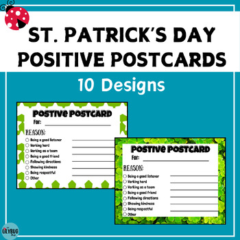 Preview of St. Patrick's Day Positive Postcards / Positive Notes Home/Happy Mail 