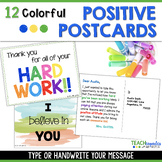 Positive Notes Postcards - Positive Affirmations - Editabl