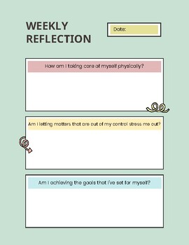 Positive Psychology - Self Reflection Questions by TuffCity Psych