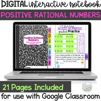 Preview of Positive Rational Numbers Digital Interactive Notebook GoogleSlide™