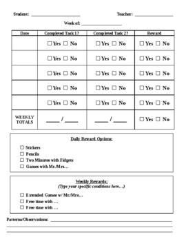 Preview of Positive Reinforcement Chart - Editable