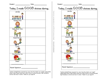 Preview of Positive Reinforcement Individual Student Behavior Contract with Pictures