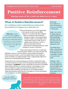 Preview of ABA Newsletter: Positive Reinforcement