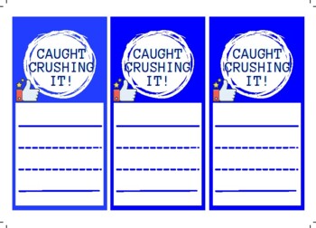 Preview of Positive Reinforcement Note Cards staff or students--Blue/White