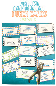 Preview of Positive Reinforcement Punch Cards (With Editable Cards!)