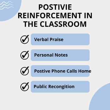 Preview of Positive Reinforcement in the Classroom checklist for teachers