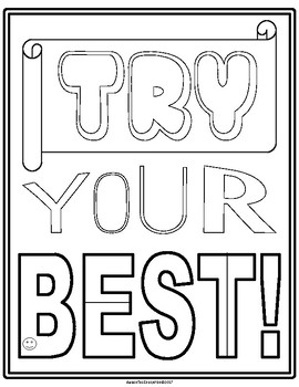 Positive Sayings Coloring Pages by Amber The Educator | TpT