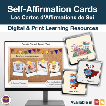 Preview of Positive Self-Affirmations Cards | Les Cartes d'Affirmations de Soi