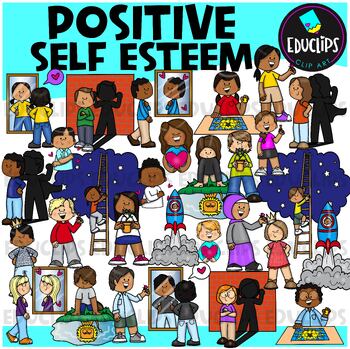 Preview of Positive Self Esteem Clip Art Set {Educlips Clipart}