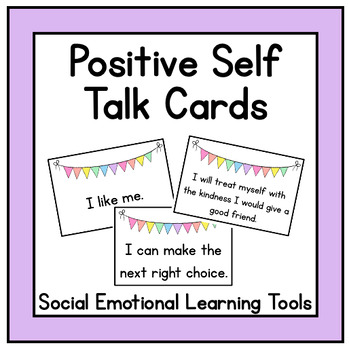 Preview of Positive Self Talk Cards for Social/Emotional Learning and Regulation