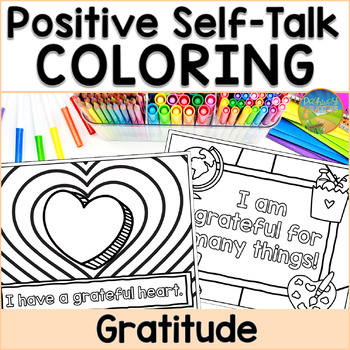 Preview of Positive Self-Talk Coloring Pages & Sheets for Gratitude & Thanksgiving