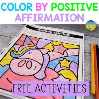 Preview of Positive Self-Talk Coloring Pages - Free SEL Activities