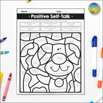 Positive Self-Talk Coloring Pages and SEL Activities by Pathway 2 Success