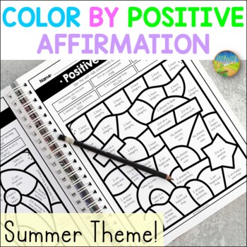 Preview of Positive Self-Talk Coloring Pages for Summer & End of the Year Affirmations