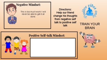 Preview of Positive Self-Talk Lesson Supplemental Activity