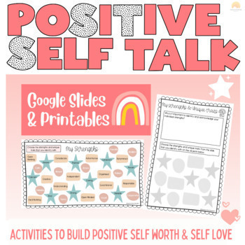 Preview of Positive Self Talk Slides and Worksheets