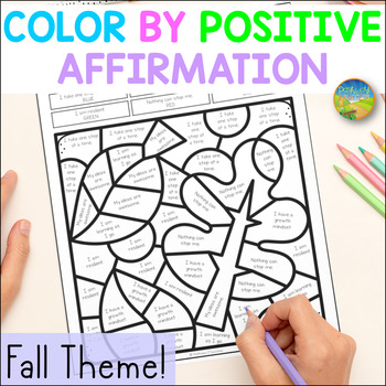 Preview of Positive Self-Talk for Fall & Autumn - SEL Coloring Pages and Activities