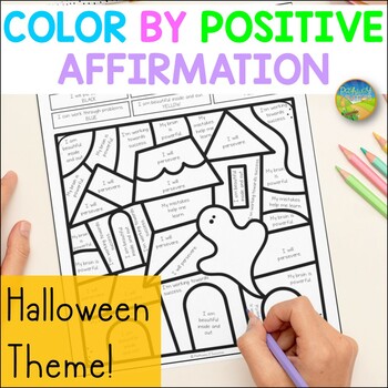 Preview of Positive Self-Talk for Halloween - SEL Coloring Pages and Activities