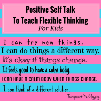 Preview of Positive Self Talk to Teach Flexible Thinking for Kids