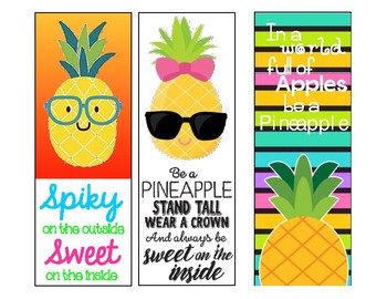 BEKECH Pineapple Bookmark Vintage Tropical Pineapple Charm Bookmark Gift for Pineapple Lovers Book Lovers Students Book Clubs Gifts BFF Gift