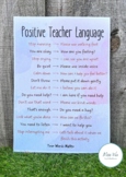 Positive Teacher Language Poster