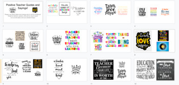 Preview of Positive Teacher Quotes, messages and sayings ( Over 30 included! ) 
